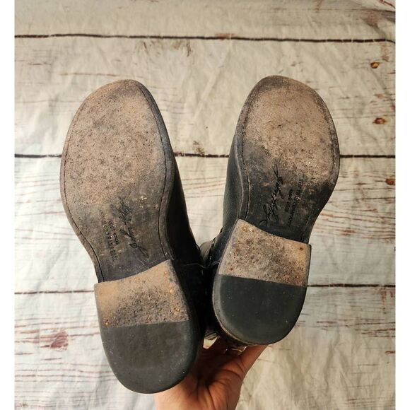 Frye Phillip Harness Tall Black Leather Boots Size 7.5 - Picture 6 of 6